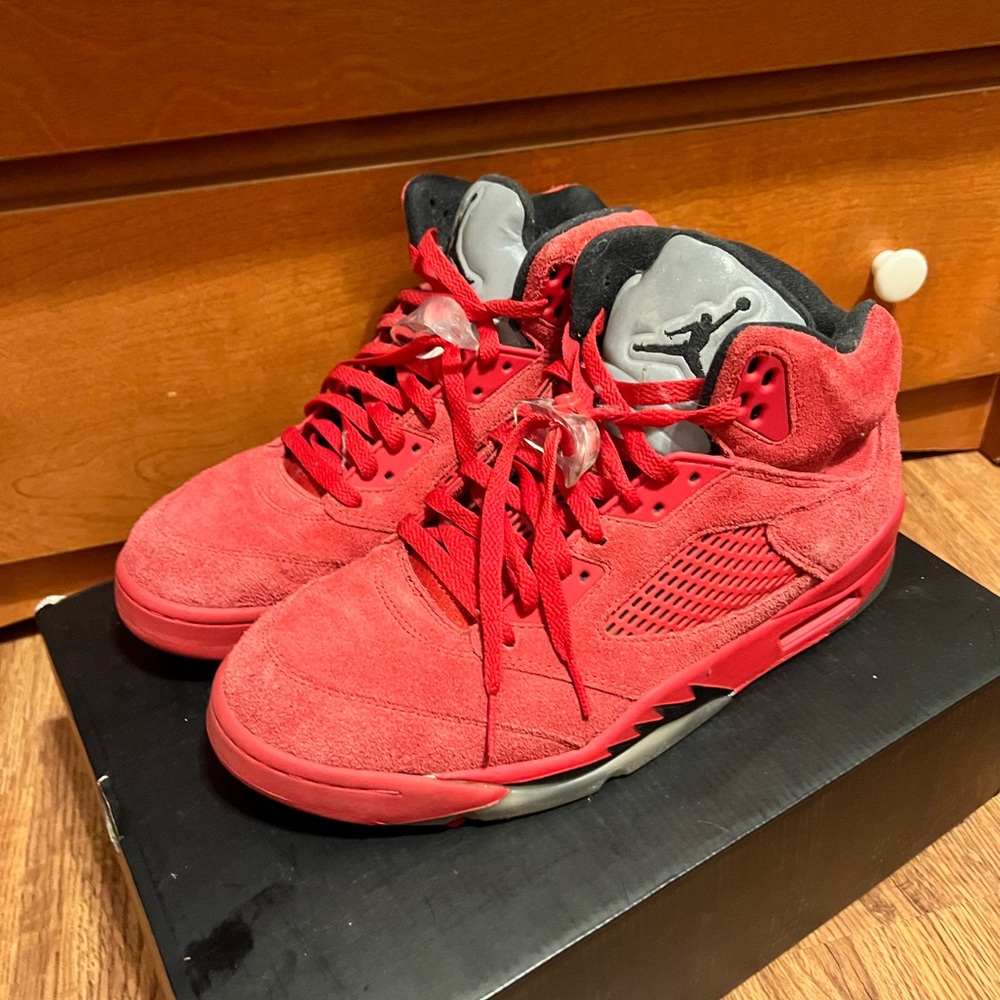 Jordan Retro 5 Red Suede(Size 5)